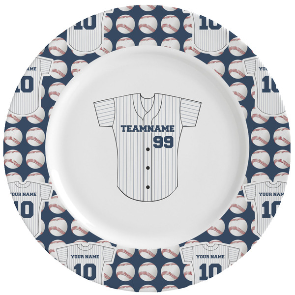 Custom Baseball Jersey Ceramic Dinner Plates (Set of 4) (Personalized)