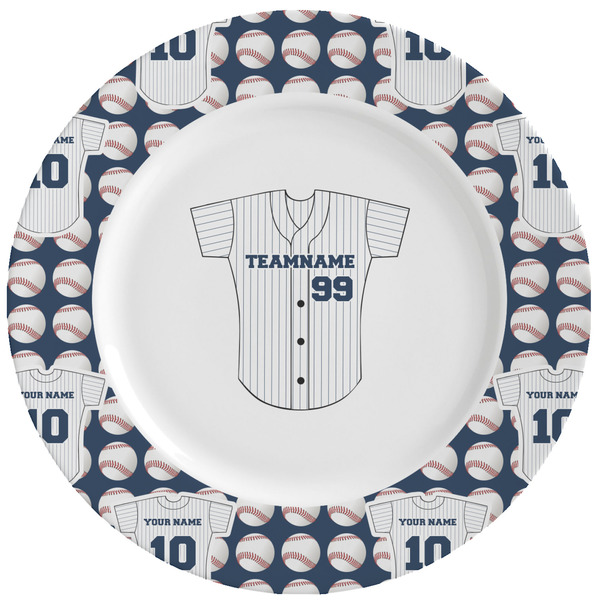 Custom Baseball Jersey Ceramic Dinner Plates (Set of 4) (Personalized)