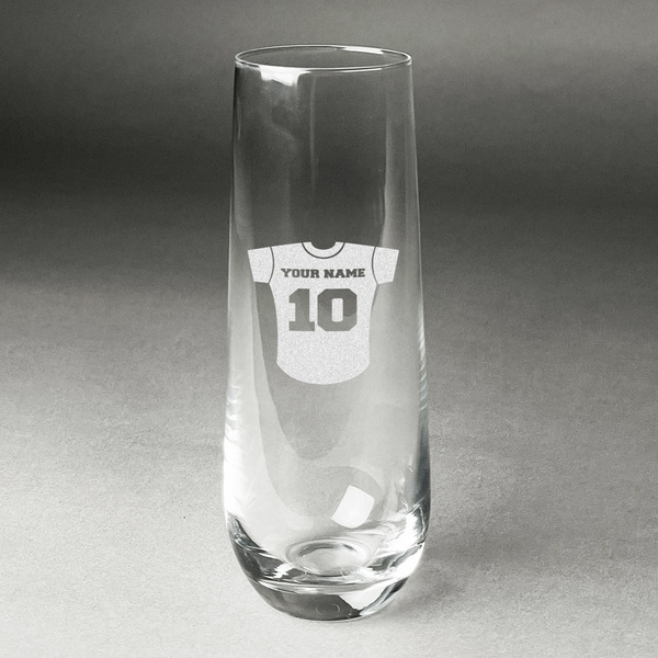 Custom Baseball Jersey Champagne Flute - Stemless Engraved - Single (Personalized)