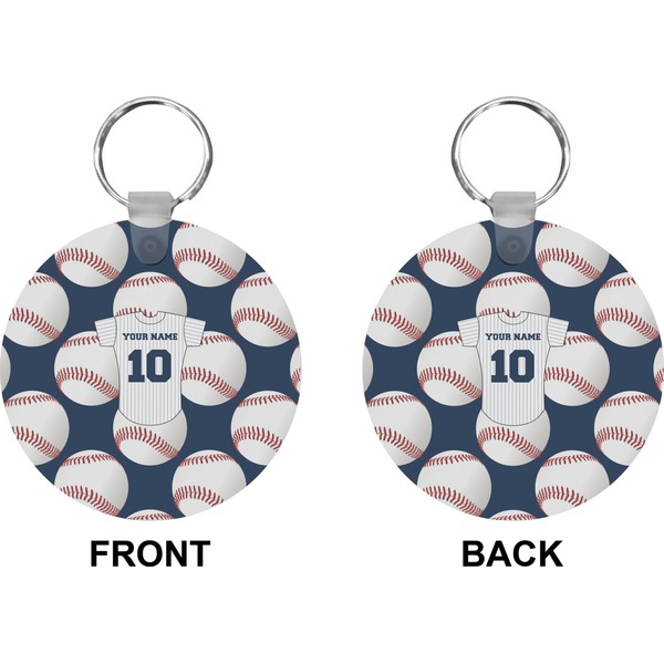 Baseball Jersey Circle Keychain (Front + Back)