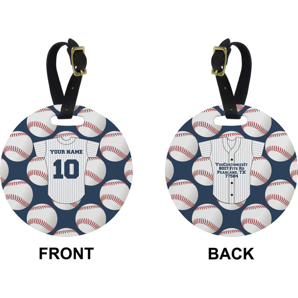 Baseball Jersey Circle Luggage Tag (Front + Back)