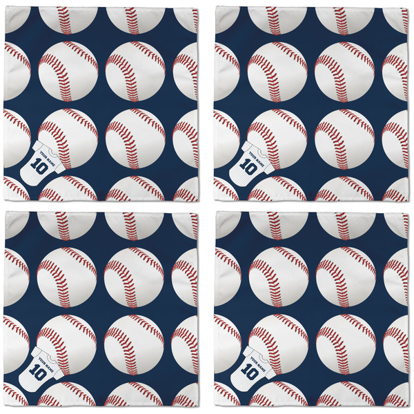 Baseball Jersey Cloth Napkins - Personalized Dinner (APPROVAL) Set of 4