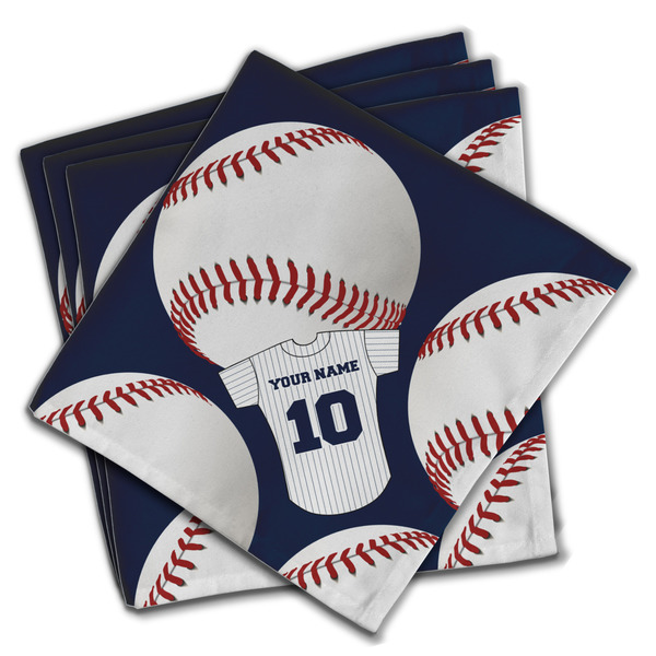 Custom Baseball Jersey Cloth Napkins (Set of 4) (Personalized)