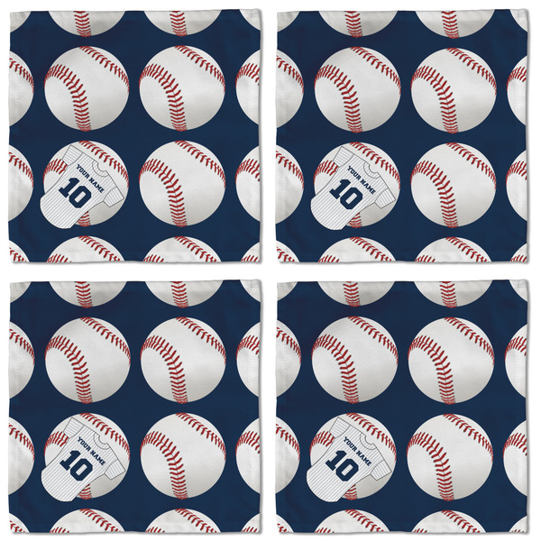 Baseball Jersey Cloth Napkins - Personalized Lunch (APPROVAL) Set of 4