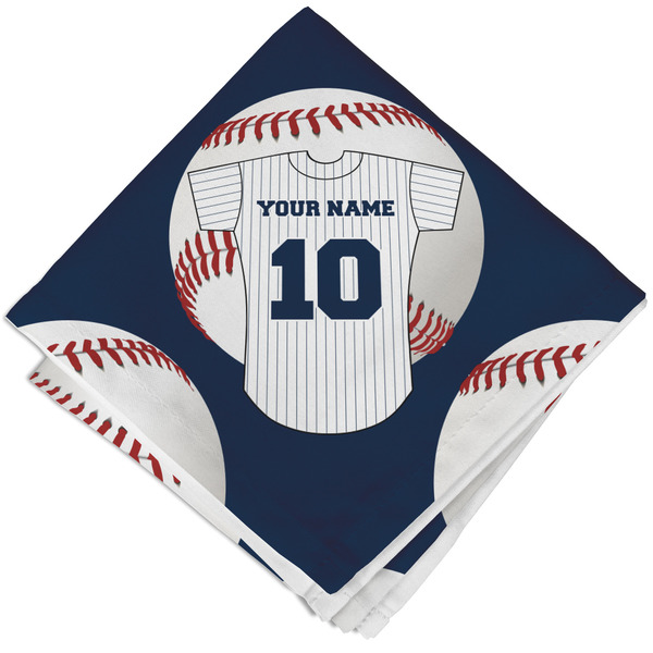 Custom Baseball Jersey Cloth Cocktail Napkin - Single w/ Name and Number