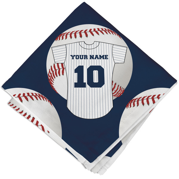 Baseball Jersey Cloth Napkins - Personalized Lunch (Folded Four Corners)