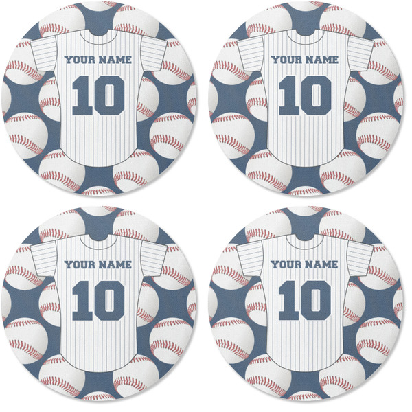 Baseball Jersey Coaster Round Rubber Back - Apvl