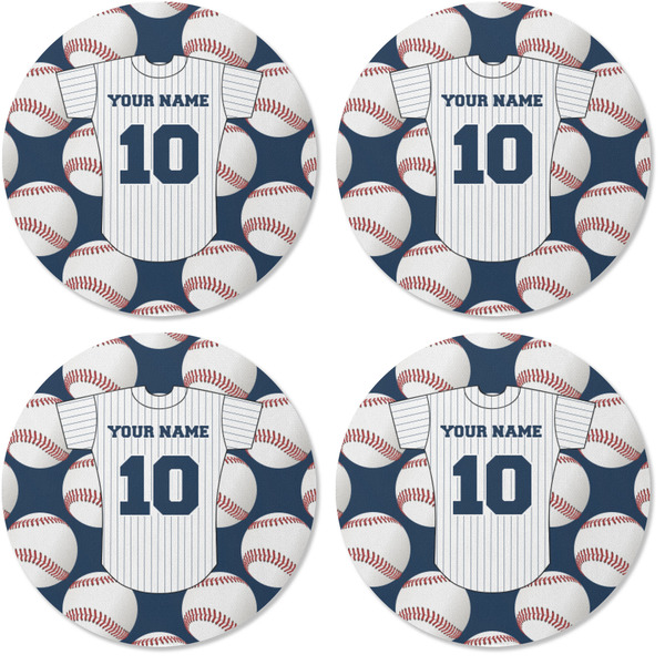 Baseball Jersey Coaster Round Rubber Back - Apvl
