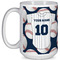 Baseball Jersey 15 Oz Coffee Mug - White (Personalized)