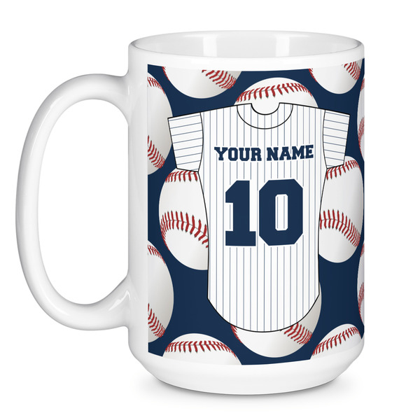 Baseball Jersey Coffee Mug - 15 oz - White