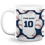 Baseball Jersey 20 Oz Coffee Mug - White (Personalized)