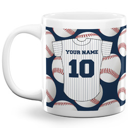 Baseball Jersey 20 Oz Coffee Mug - White (Personalized)
