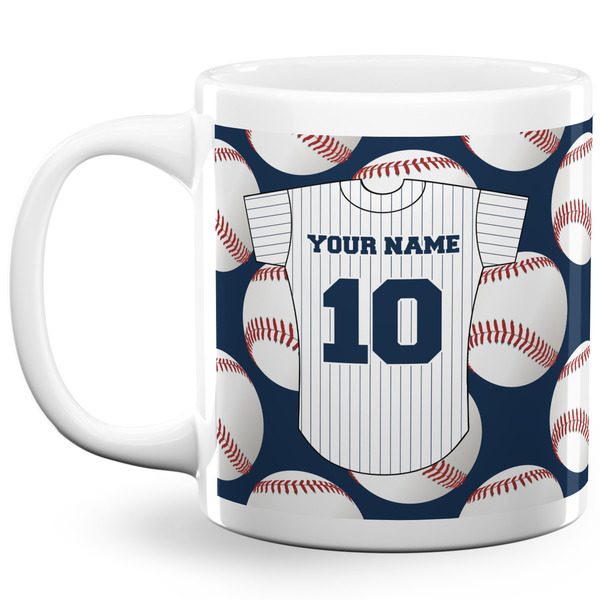 Custom Baseball Jersey 20 Oz Coffee Mug - White (Personalized)
