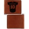 Baseball Jersey Cognac Leatherette Bifold Wallets - Front and Back Single Sided - Apvl