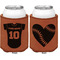 Baseball Jersey Cognac Leatherette Can Sleeve - Double Sided Front and Back