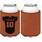 Baseball Jersey Cognac Leatherette Can Sleeve - Single Sided Front and Back