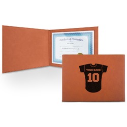Baseball Jersey Leatherette Certificate Holder - Front (Personalized)