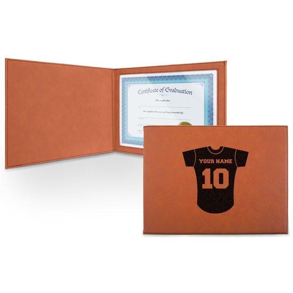 Custom Baseball Jersey Leatherette Certificate Holder - Front (Personalized)