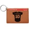 Baseball Jersey Cognac Leatherette Keychain ID Holders - Front Credit Card