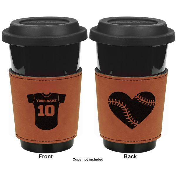 Baseball Jersey Cognac Leatherette Mug Sleeve - Double Sided Apvl