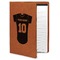 Baseball Jersey Cognac Leatherette Portfolios with Notepad - Large - Main