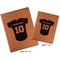 Baseball Jersey Cognac Leatherette Portfolios with Notepads - Compare Sizes