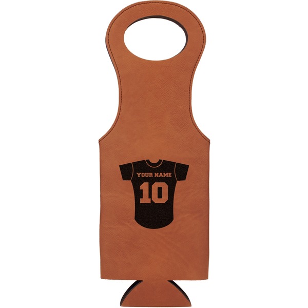Custom Baseball Jersey Leatherette Wine Tote (Personalized)