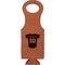 Baseball Jersey Cognac Leatherette Wine Totes - Single Front