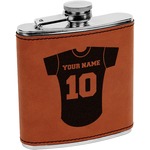 Baseball Jersey Leatherette Wrapped Stainless Steel Flask (Personalized)