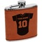 Baseball Jersey Cognac Leatherette Wrapped Stainless Steel Flask