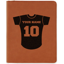 Baseball Jersey Leatherette Zipper Portfolio with Notepad - Single Sided (Personalized)