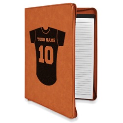 Baseball Jersey Leatherette Zipper Portfolio with Notepad - Double Sided (Personalized)