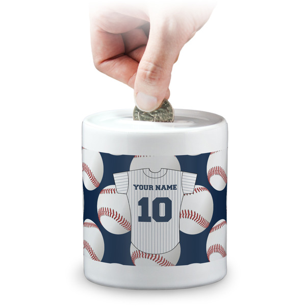 Custom Baseball Jersey Coin Bank (Personalized)