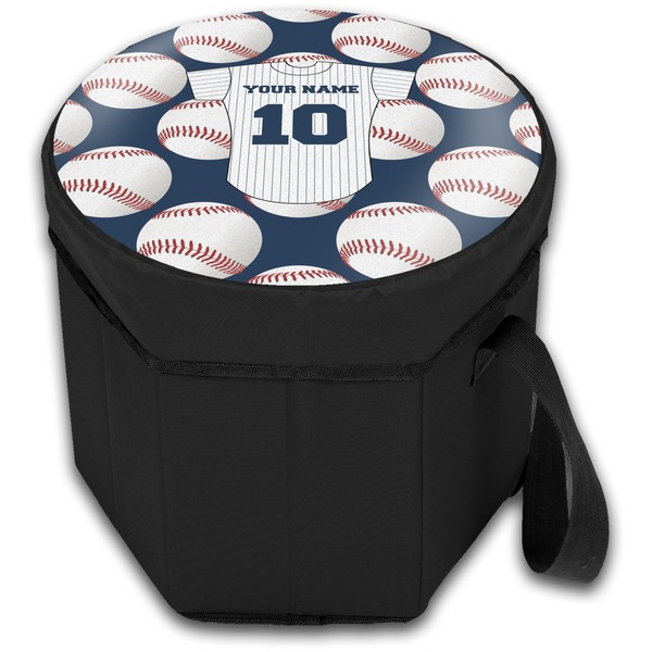 Baseball Jersey Collapsible Personalized Cooler & Seat (Closed)