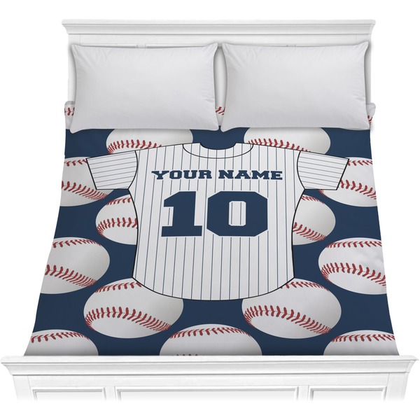 Custom Baseball Jersey Comforter - Full / Queen (Personalized)