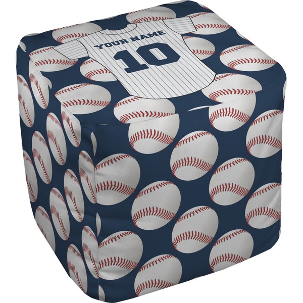 Custom Baseball Jersey Cube Pouf Ottoman - 18" (Personalized)
