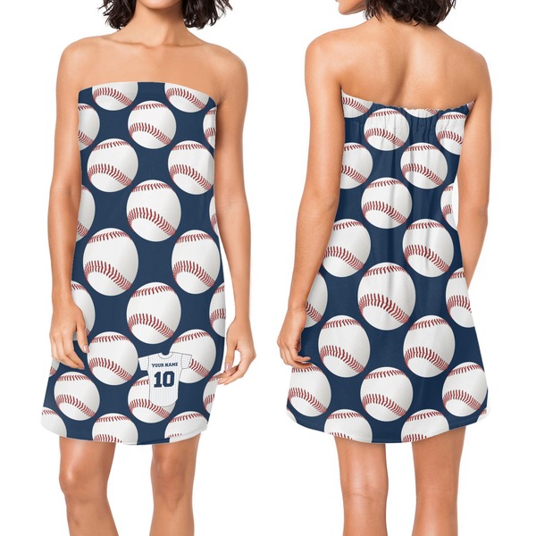 Baseball Jersey Custom Bath Wrap - Front & Back View