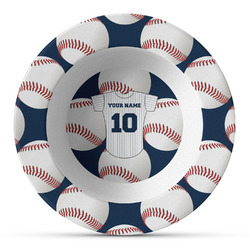 Baseball Jersey Plastic Bowl - Microwave Safe - Composite Polymer (Personalized)