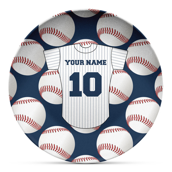 Custom Baseball Jersey Microwave Safe Plastic Plate - Composite Polymer (Personalized)