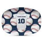 Baseball Jersey Plastic Platter - Microwave & Oven Safe Composite Polymer (Personalized)