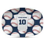 Baseball Jersey Plastic Platter - Microwave & Oven Safe Composite Polymer (Personalized)