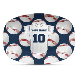 Baseball Jersey Plastic Platter - Microwave & Oven Safe Composite Polymer (Personalized)