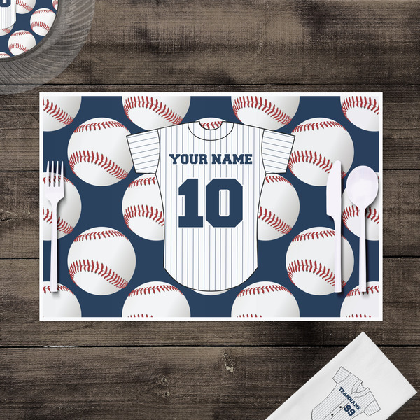 Baseball Jersey Disposable Paper Placemat - In Context