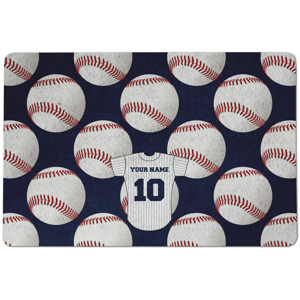 Custom Baseball Jersey Dog Food Mat w/ Name and Number