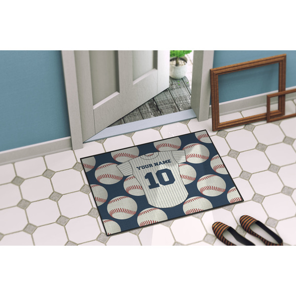 Baseball Jersey Door Mat Lifestyle