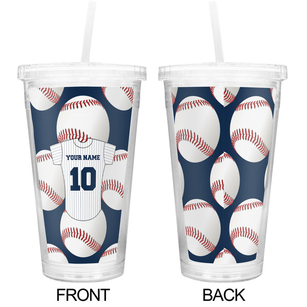 Baseball Jersey Double Wall Tumbler with Straw - Approval