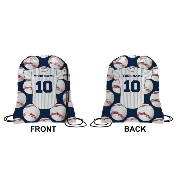 Baseball Jersey Drawstring Backpack Front & Back Medium