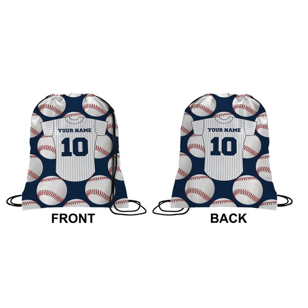Baseball Jersey Drawstring Backpack Front & Back Small