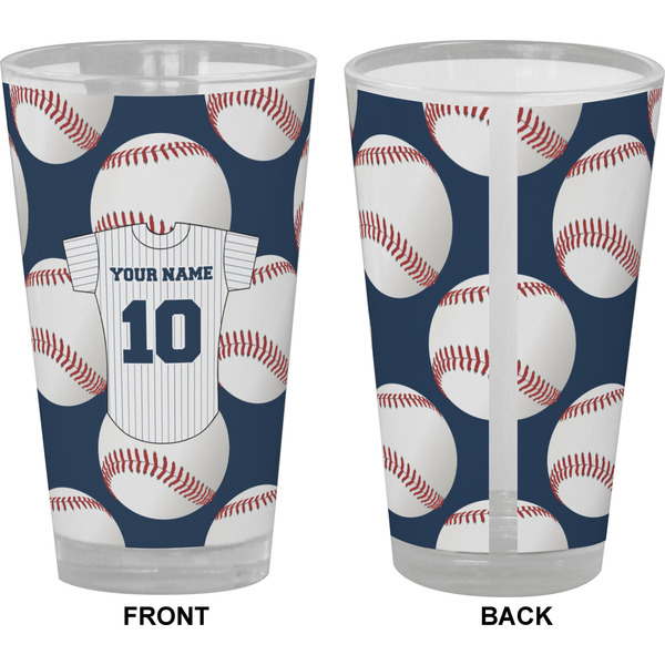 Baseball Jersey Pint Glass - Full Color - Front & Back Views
