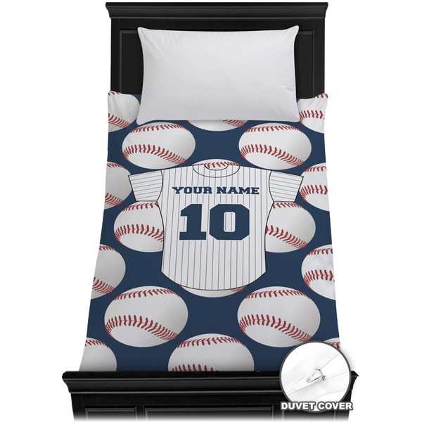Custom Baseball Jersey Duvet Cover - Twin (Personalized)